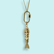 Lucky Catch Gold Fish Necklace - Ornamental Things