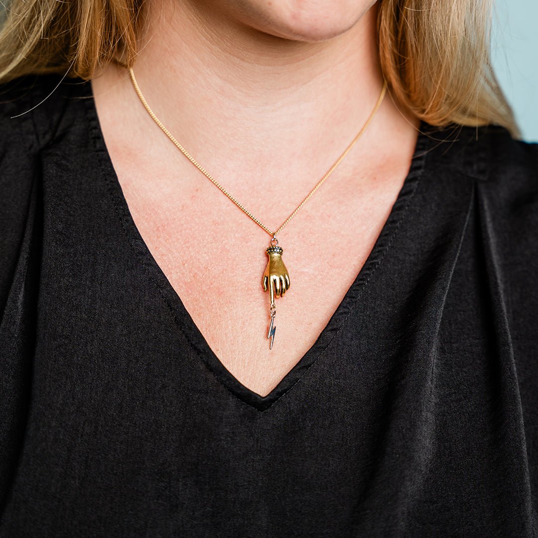 Magicians Hand on Gold Chain Necklace - Ornamental Things