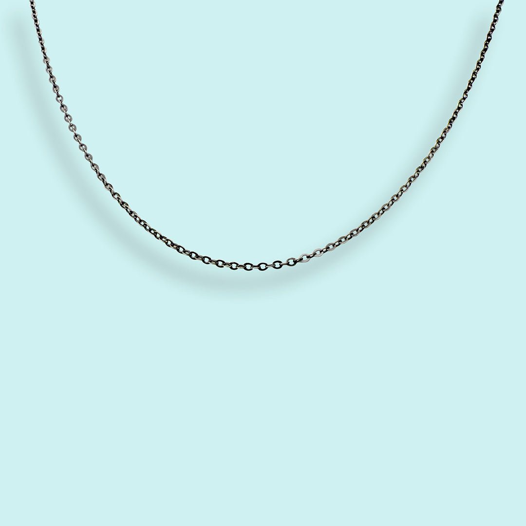 Oxidized Sterling Silver Cable Chain, Short - Ornamental Things