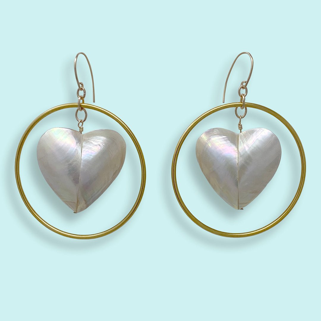 Pearl Heart Earrings - Ornamental Things
