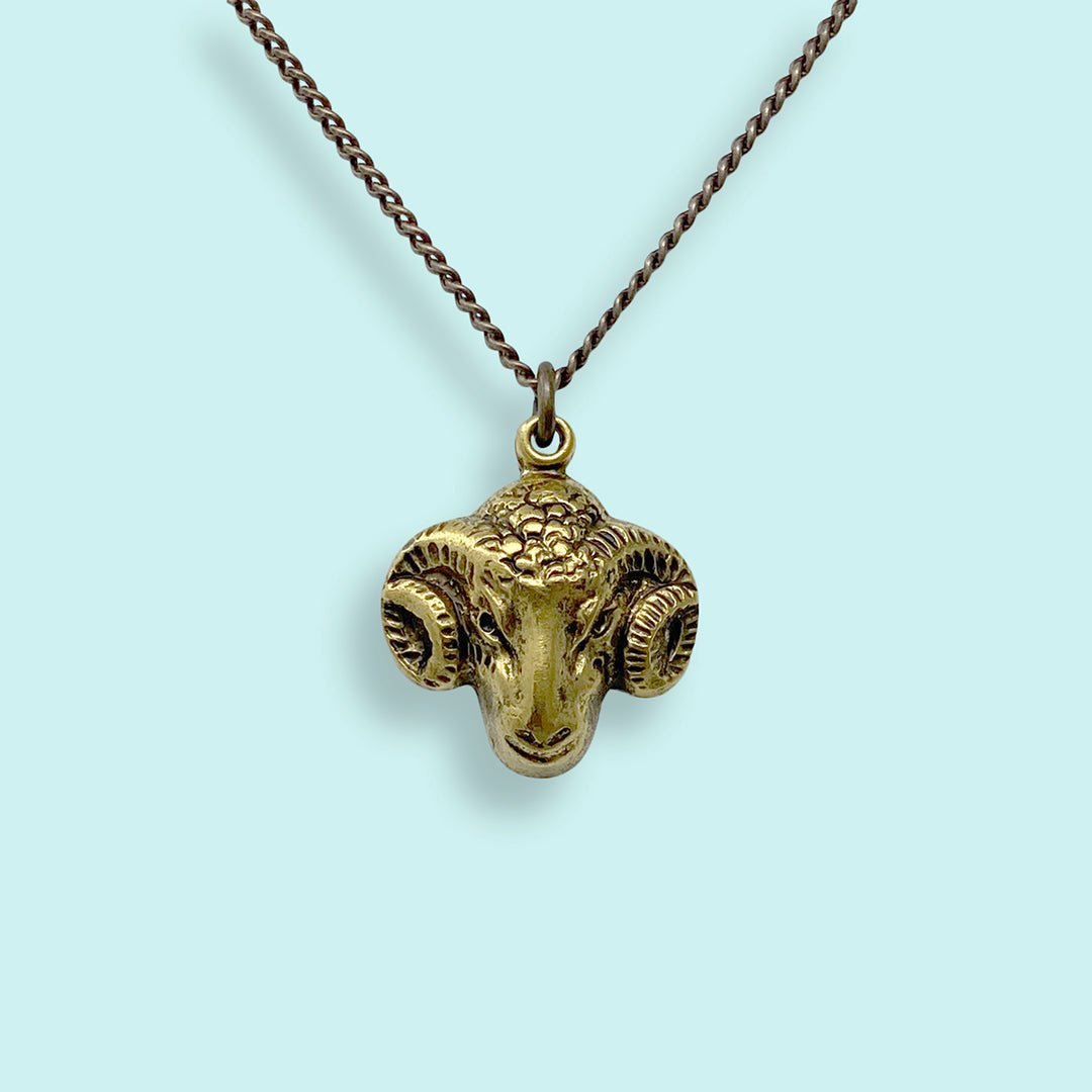 Ram on Brass Chain Necklace - Ornamental Things