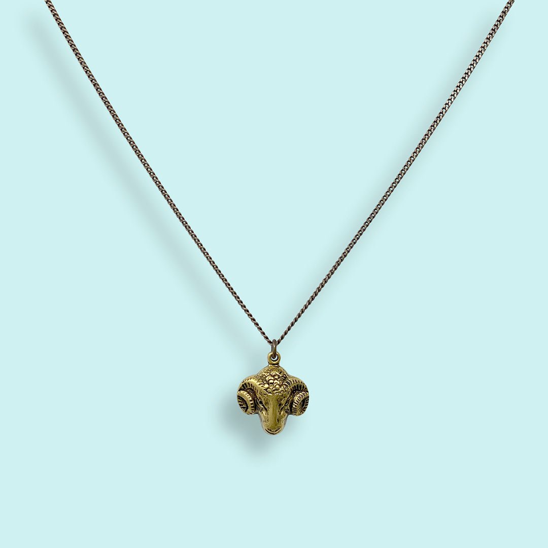 Ram on Brass Chain Necklace - Ornamental Things