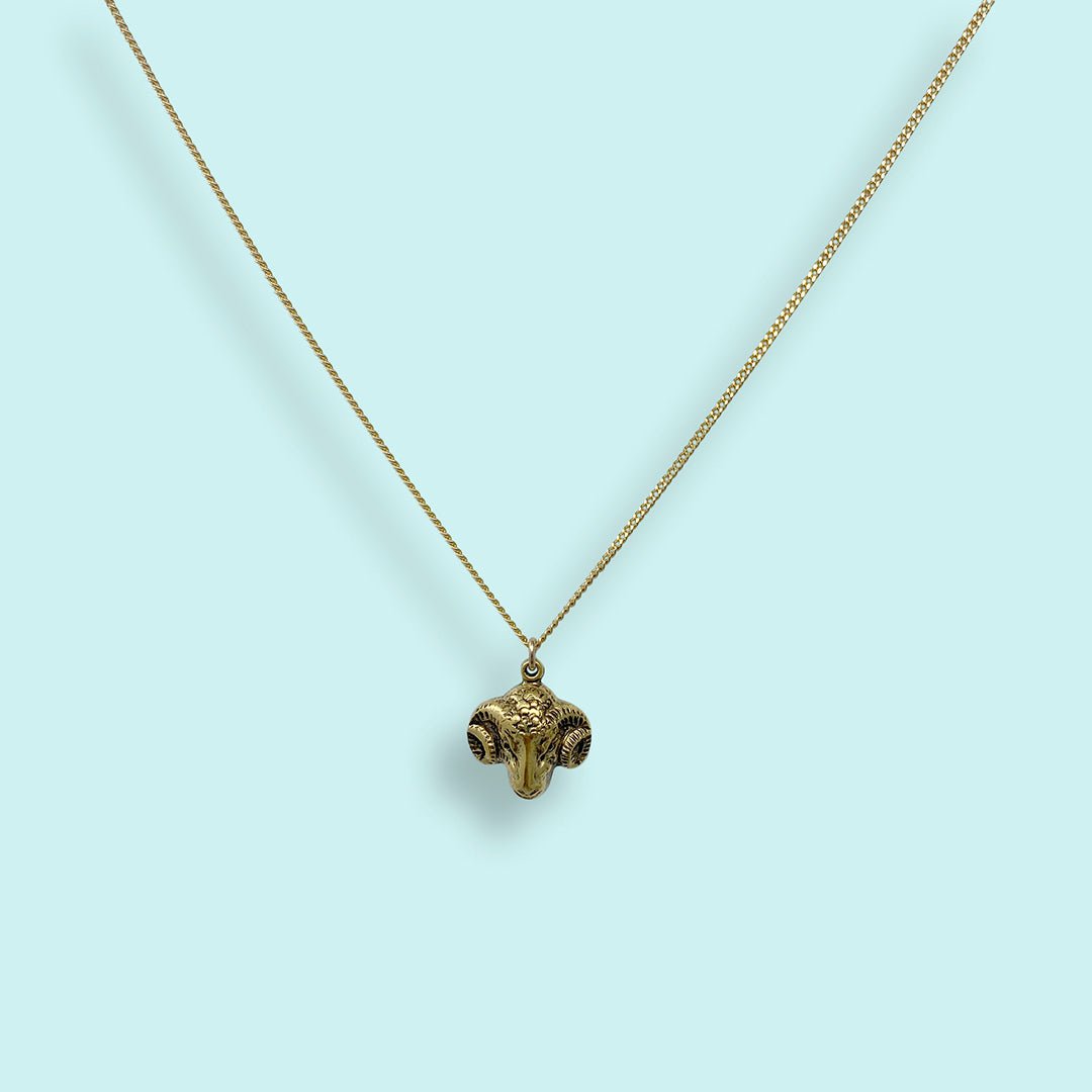 Ram on Gold Chain Necklace - Ornamental Things