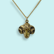 Ram on Gold Chain Necklace - Ornamental Things