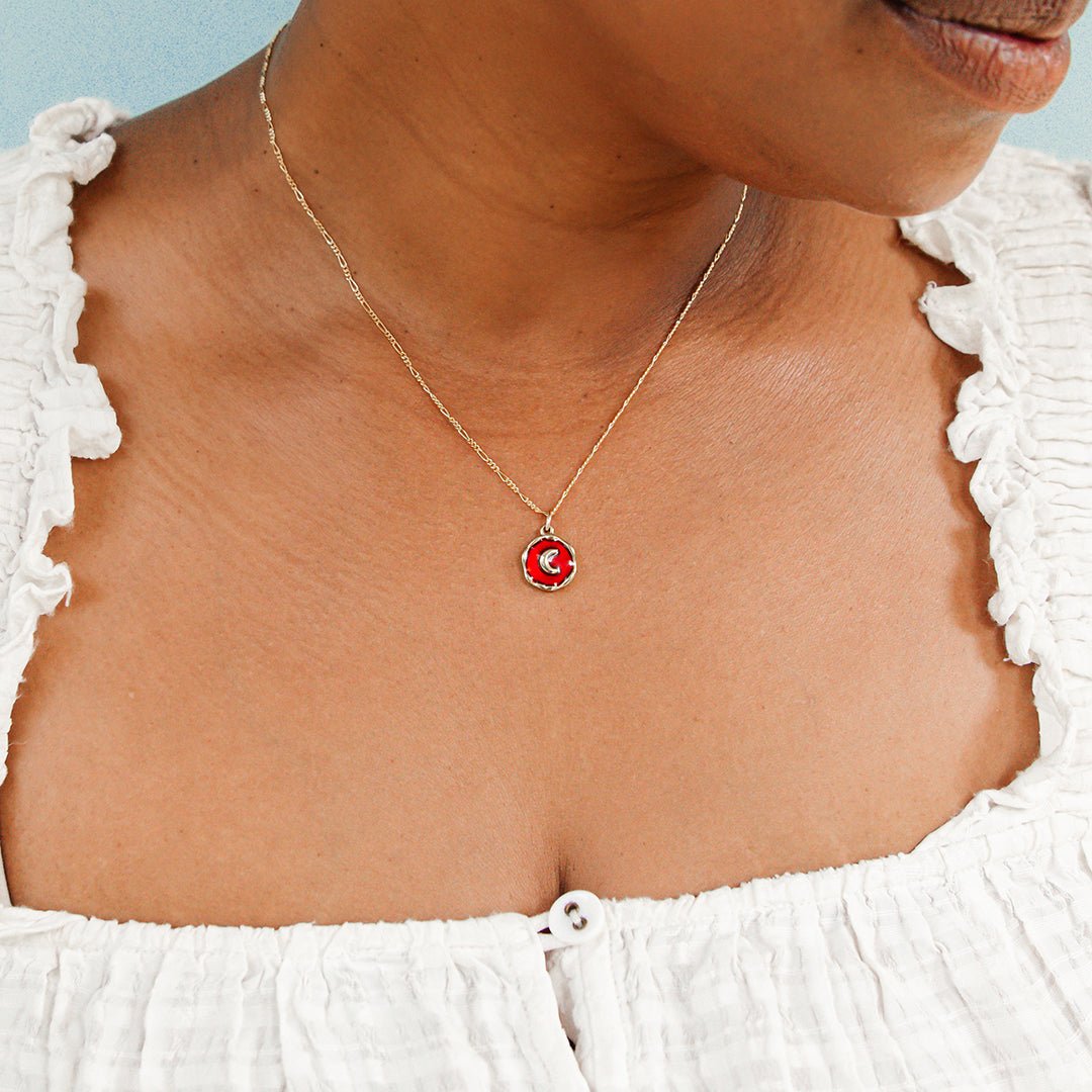 Red Moon Necklace | Symbol of Passion & Renewal by Ornamental