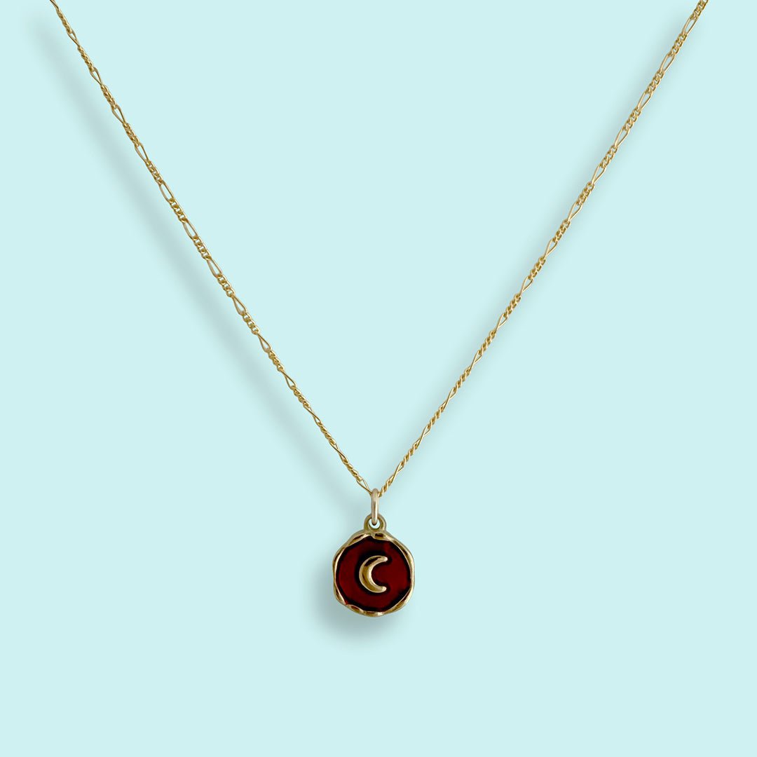 Red Moon Necklace | Symbol of Passion & Renewal by Ornamental