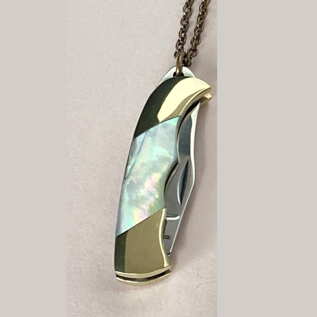 Shell Handled Knife on Brass Necklace - Ornamental Things