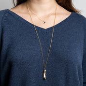 Shell Handled Knife on Gold Chain Necklace - Ornamental Things