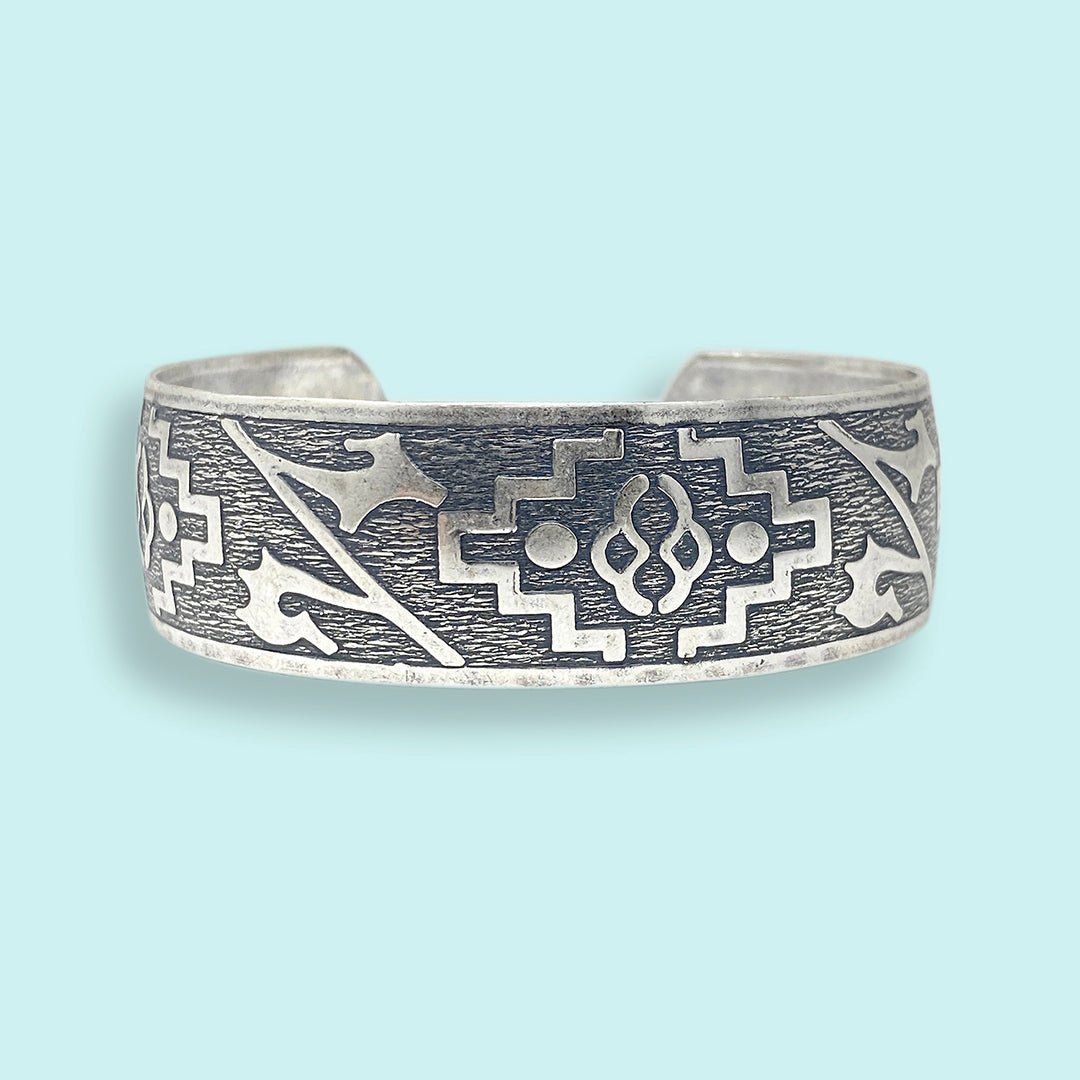 Silver Aztec Cuff Bracelet - Ornamental Things