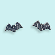 Silver Bat Stud Earrings - Ornamental Things