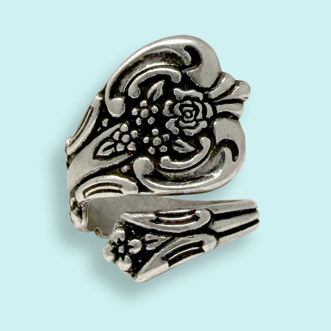 Silver Floral Spoon Ring - Ornamental Things