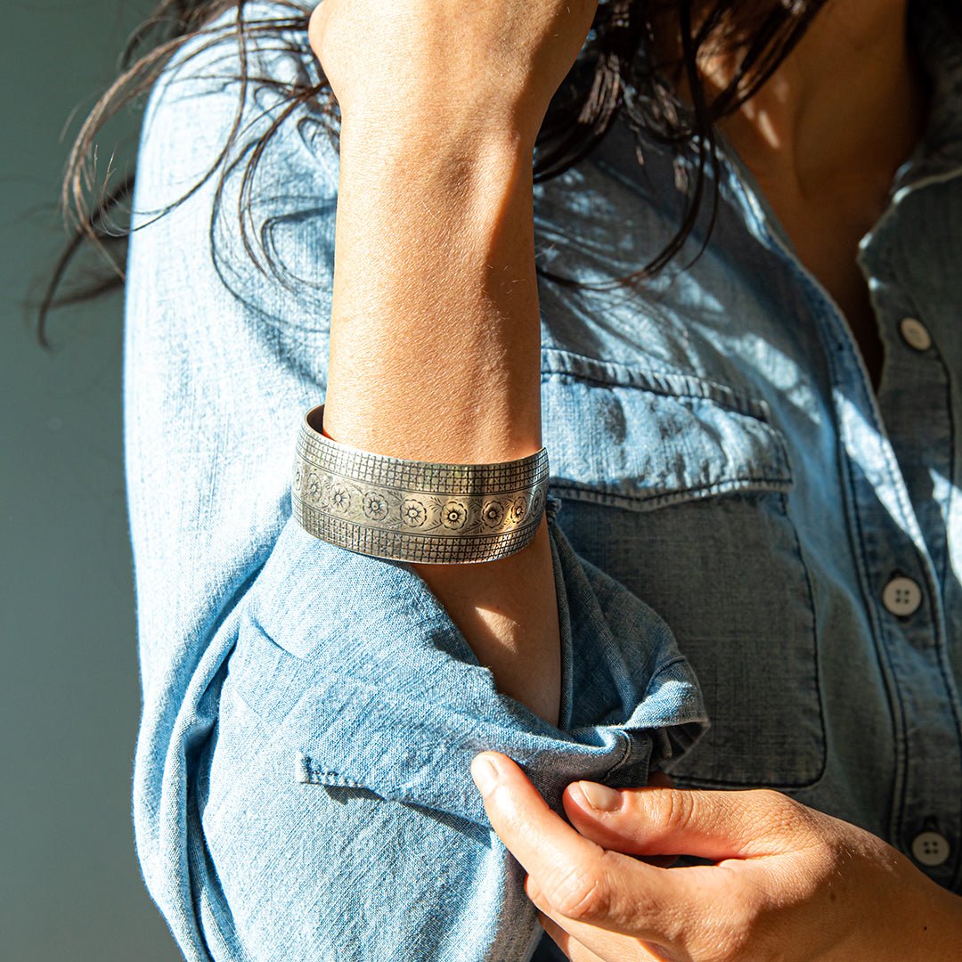 Silver Garden Party Cuff Bracelet - Ornamental Things