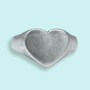 Silver Heart Signet Ring - Ornamental Things