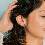 Silver Here Kitty Cat Stud Earrings - Ornamental Things