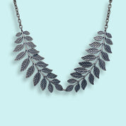 Silver Leafy Collar Necklace - Ornamental Things