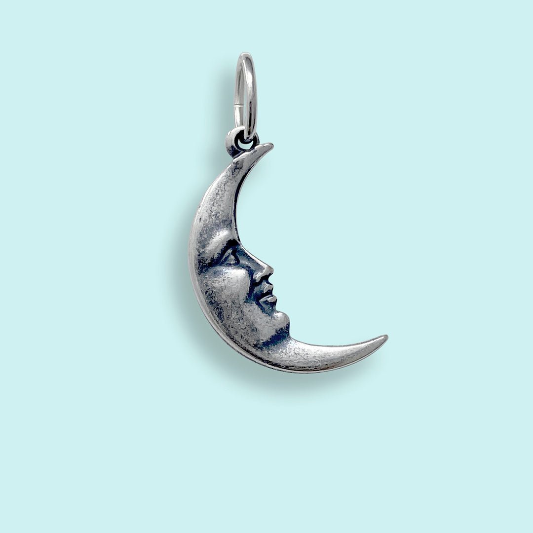 Silver Man in the Moon Charm - Ornamental Things