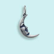 Silver Man in the Moon Charm - Ornamental Things