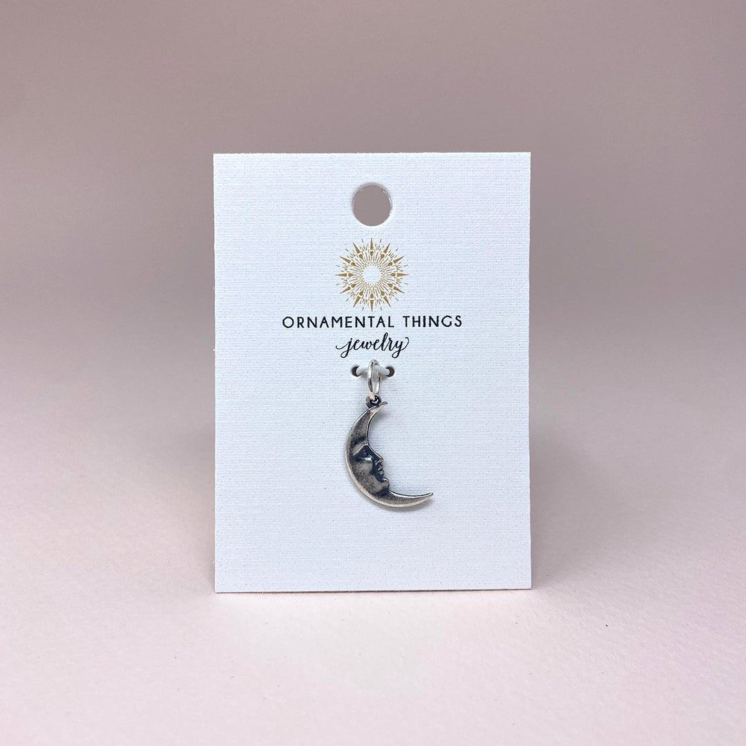Silver Man in the Moon Charm - Ornamental Things