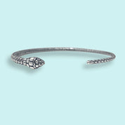 Silver Open Snake Bangle Bracelet - Ornamental Things