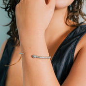 Silver Open Snake Bangle Bracelet - Ornamental Things