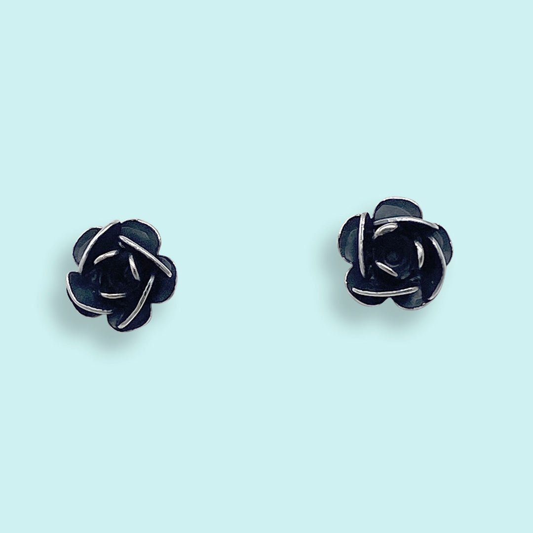 Silver Rose Stud Earrings - Ornamental Things