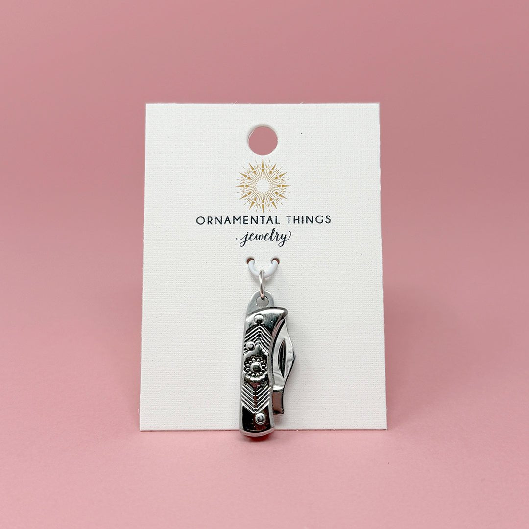 Silver Wildflower Knife Charm - Ornamental Things