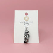 Silver Wildflower Knife Charm - Ornamental Things