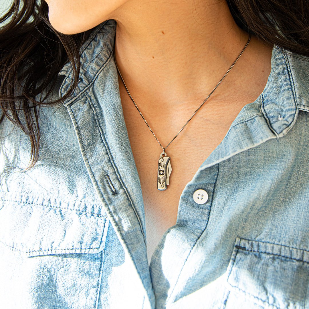 Silver Wildflower Knife Necklace - Ornamental Things