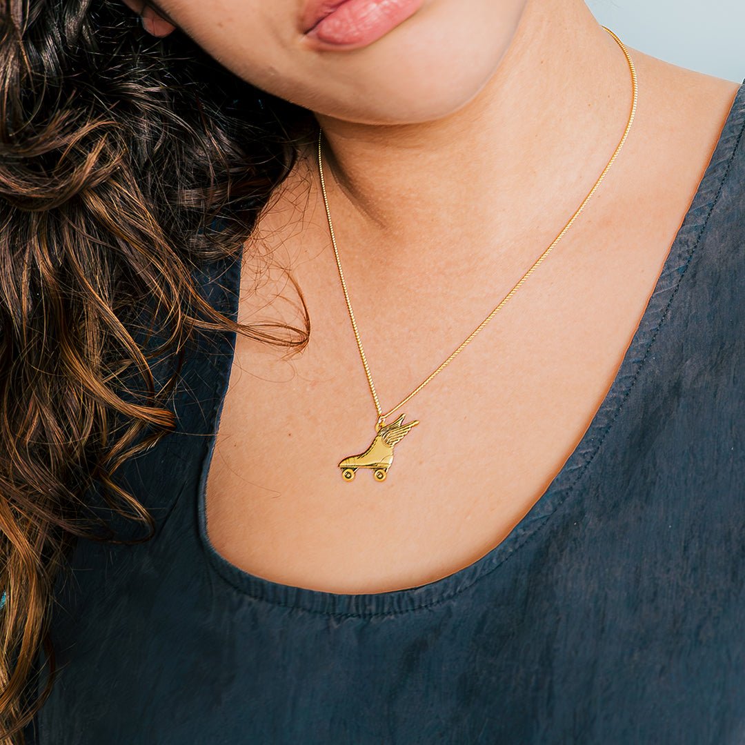 Skate on Gold Chain Necklace - Ornamental Things