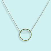 Small Emerald Green Circle Necklace - Ornamental Things