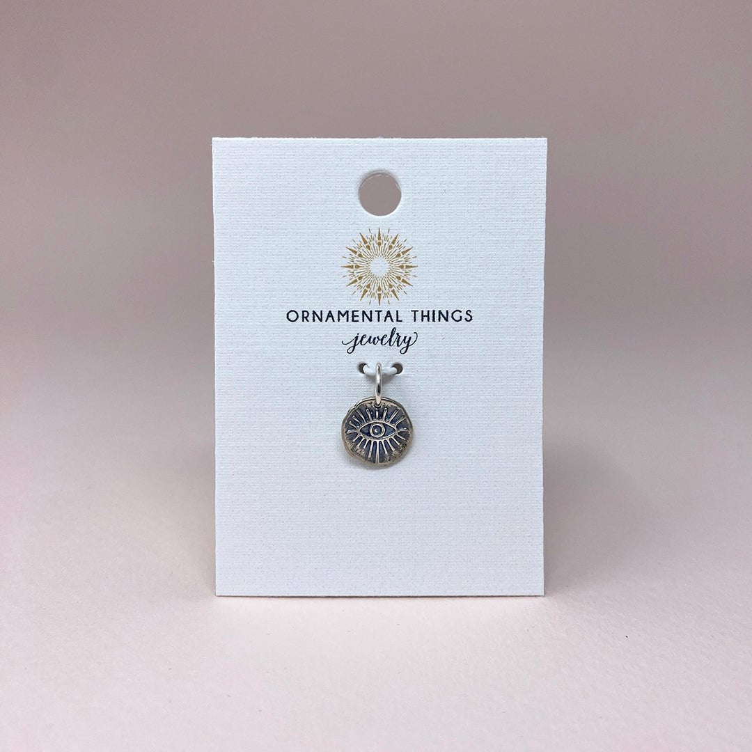 Sterling Evil Eye Medallion Charm - Ornamental Things