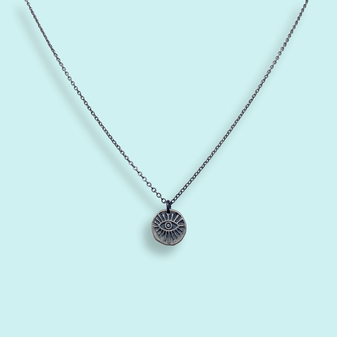 Sterling Evil Eye Medallion Necklace - Ornamental Things