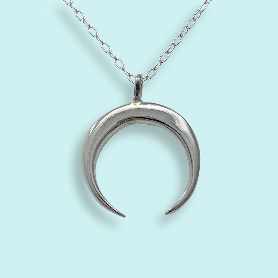Sterling Silver Crescent Moon Necklace - Ornamental Things