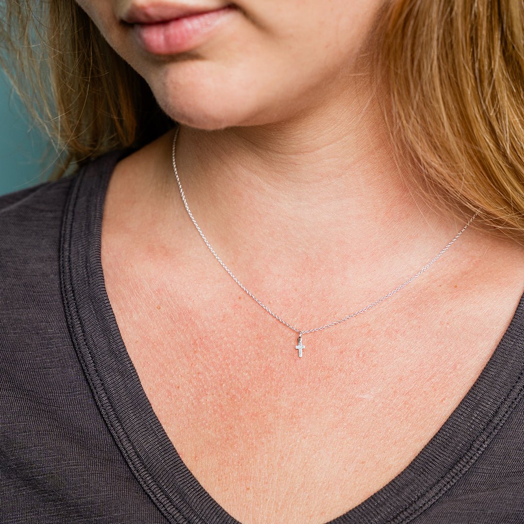 Sterling Silver Tiny Cross Necklace - Ornamental Things