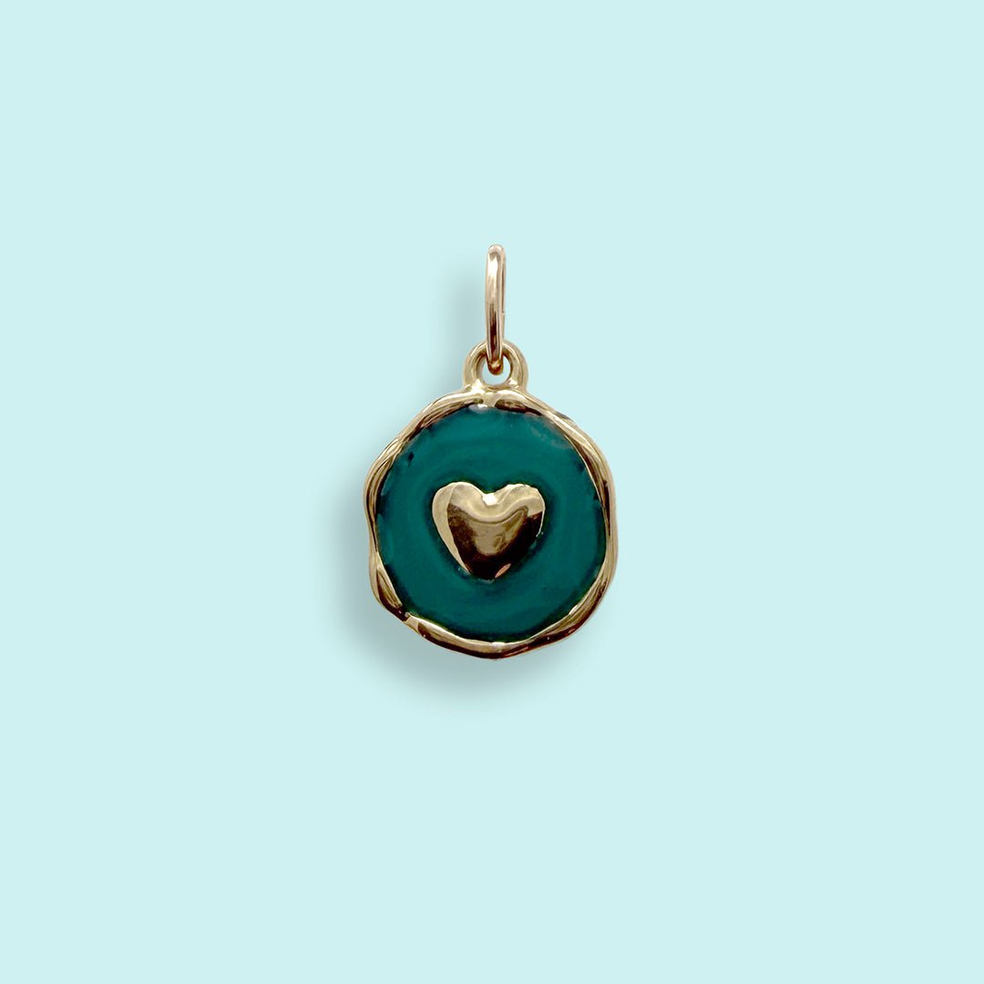 Teal Heart Charm - Ornamental Things