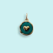 Teal Heart Charm - Ornamental Things