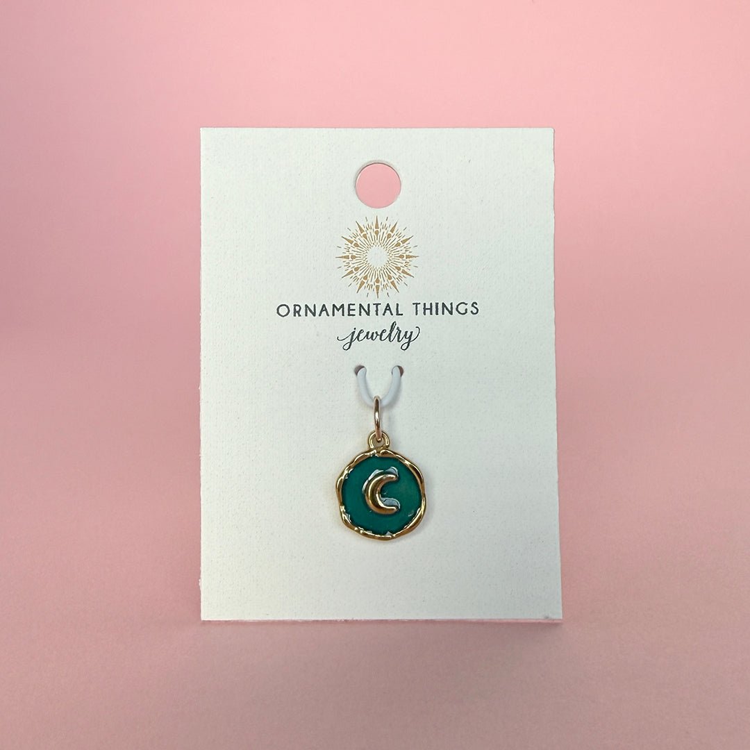 Teal Moon Charm - Ornamental Things