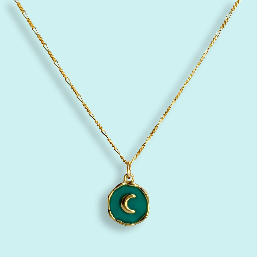 Teal Moon Necklace - Ornamental Things