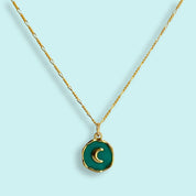 Teal Moon Necklace - Ornamental Things