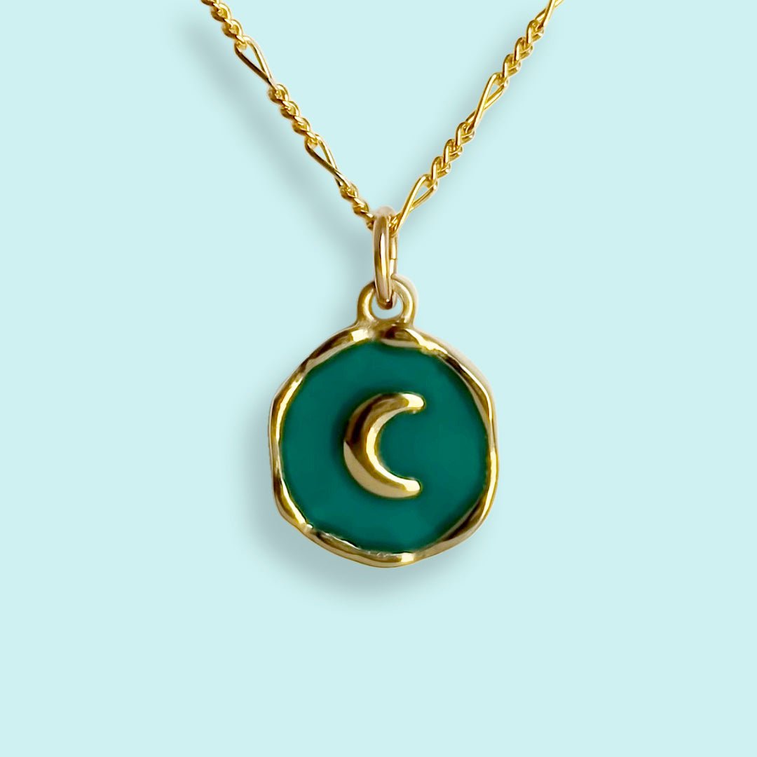 Teal Moon Necklace - Ornamental Things