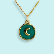 Teal Moon Necklace - Ornamental Things