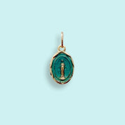 Teal Virgin Mary Charm - Ornamental Things