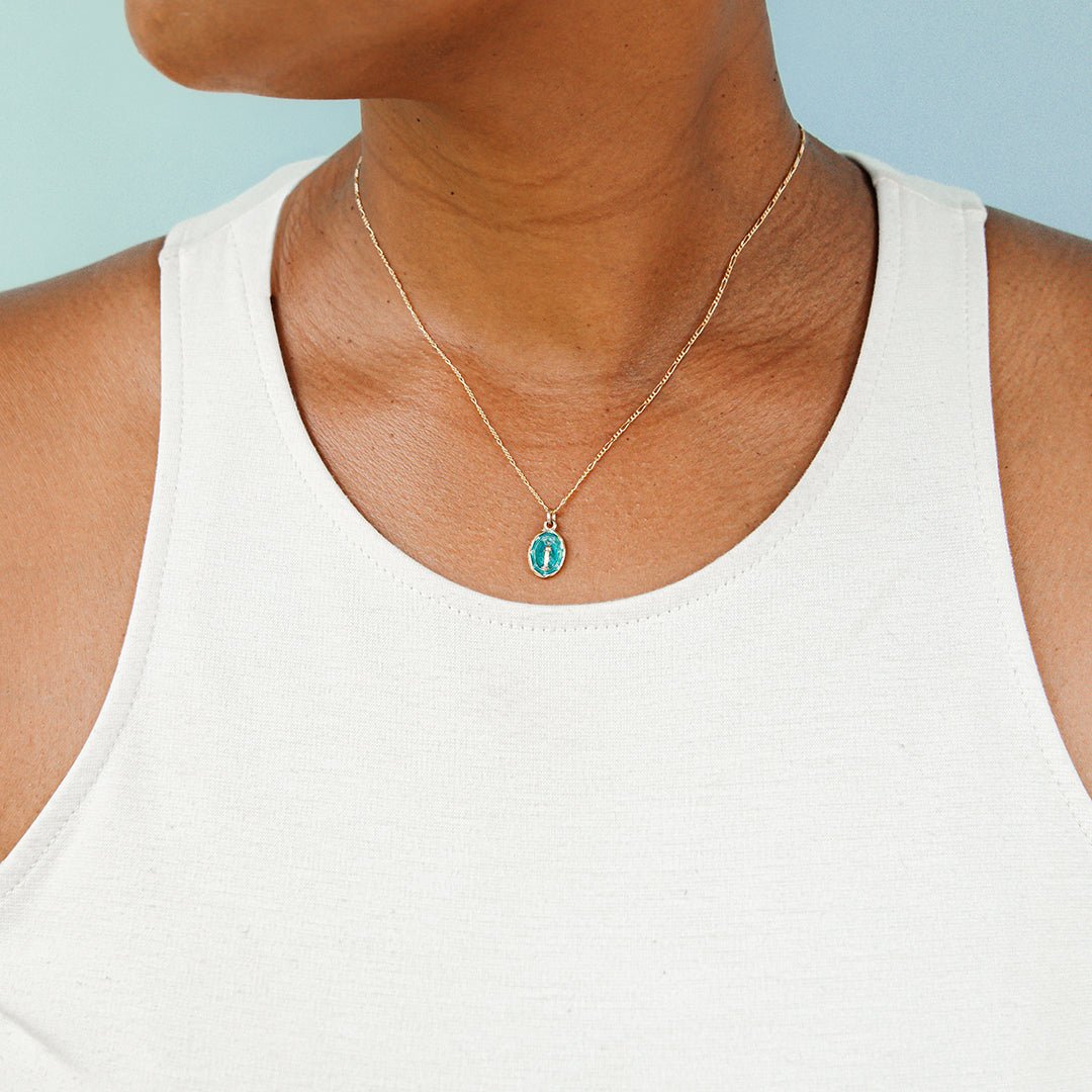 Teal Virgin Mary Necklace - Ornamental Things