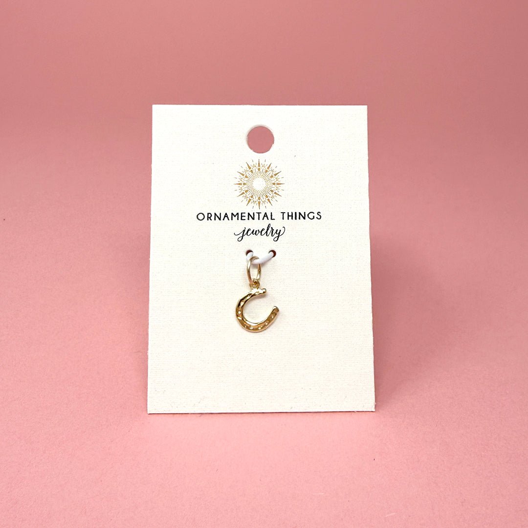 Tiny Gold Horseshoe Charm - Ornamental Things