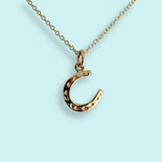 Tiny Gold Horseshoe Necklace - Ornamental Things