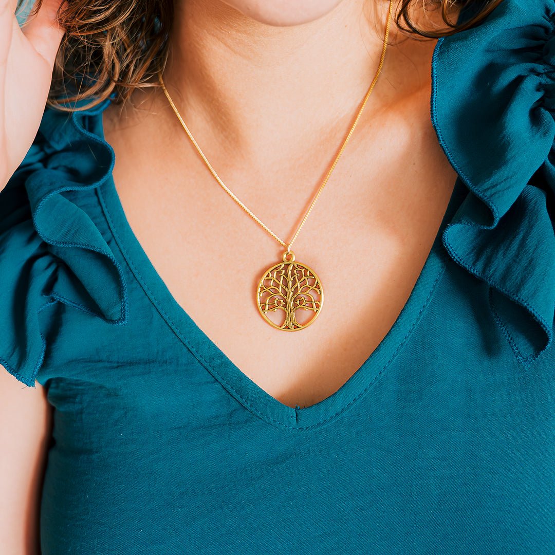 Tree on Gold Chain Necklace - Ornamental Things