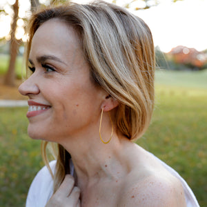 Oblong Hoop Earrings
