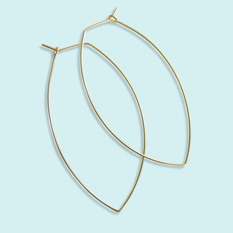 Pointed Oval Hoop Earrings