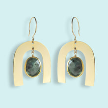 Load image into Gallery viewer, Emerald Arc Earrings