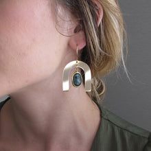 Load image into Gallery viewer, Emerald Arc Earrings